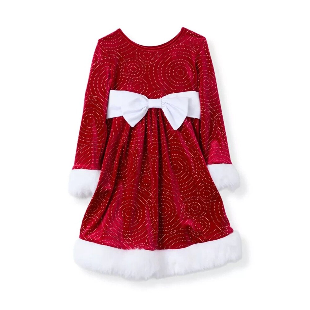 C1 New! Bonnie Jean Red Velvet Swirl Santa Dress NWT Size 3